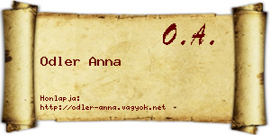Odler Anna névjegykártya